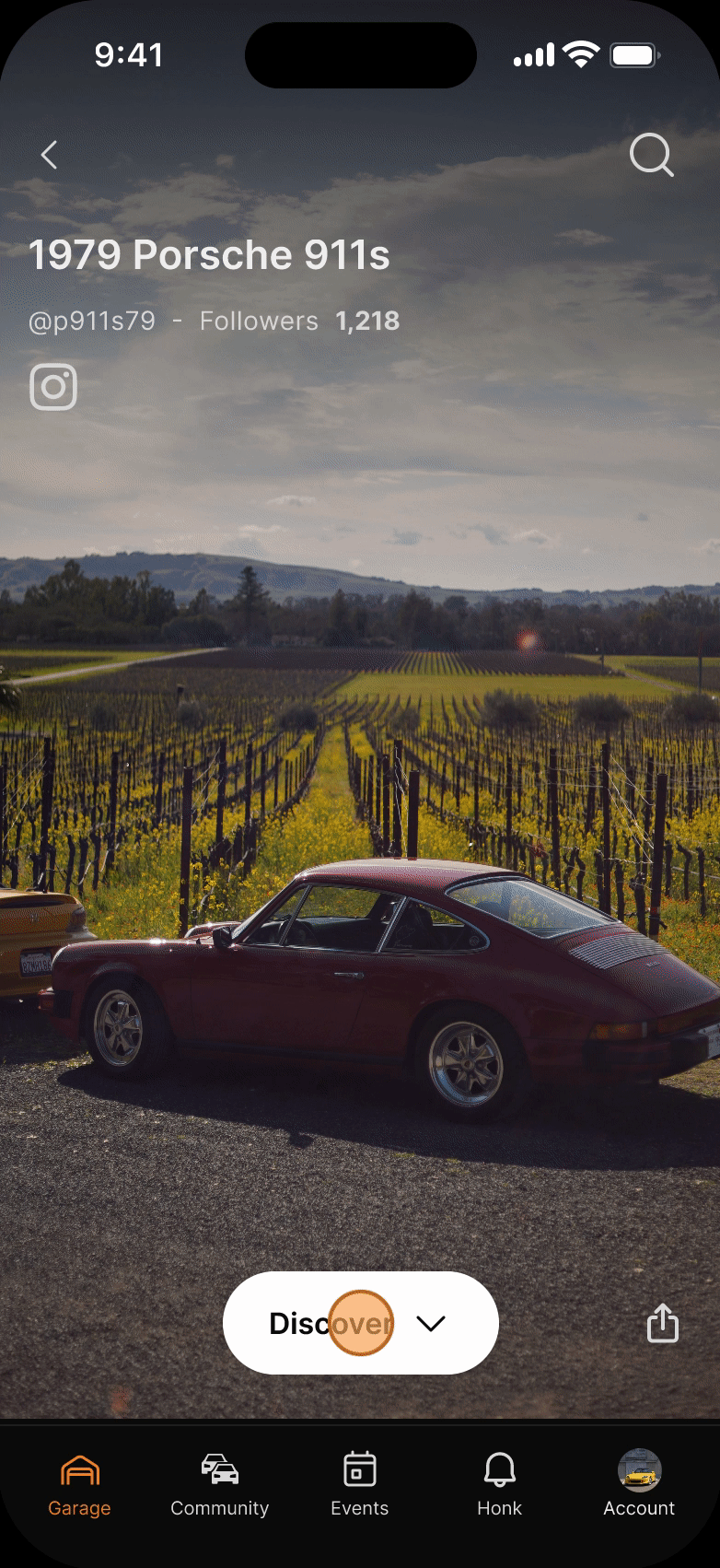 Journey, gallery, and car details in Club Ignition